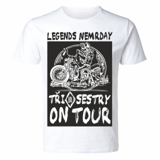 Tričko unisex Tři sestry - The Legends Nemrday - bílé