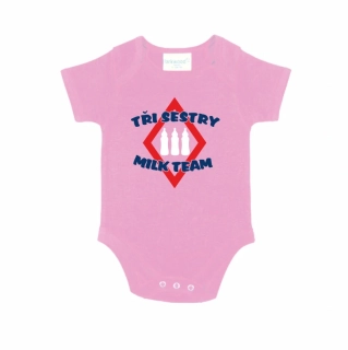 Dětské bodýčko Tři sestry - Milk team - růžové