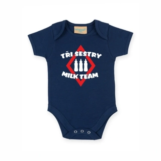 Dětské bodýčko Tři sestry - Milk team - modré