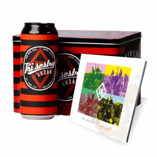 Set 6 piv Tři sestry - Ležák v plechové dóze + CD Pub art 