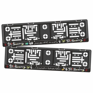 Podložka SPZ Tři sestry - automobil - Jezdíme hrát do světa, 2ks